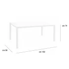 Garden Table with Painted Aluminium Structure and Glass Top - Salim Viadurini