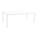 Garden Table with Painted Aluminium Structure and Glass Top - Salim Viadurini
