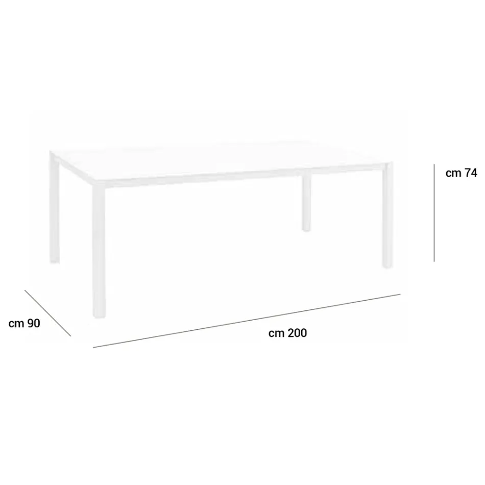 Garden Table with Painted Aluminium Structure and Glass Top - Salim Viadurini