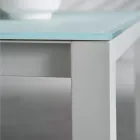 Garden Table with Painted Aluminium Structure and Glass Top - Salim Viadurini