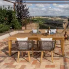 Garden Table with Brushed Natural Teak Structure - Artes Viadurini