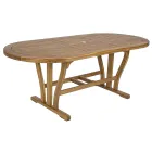 Extendable Design Garden Table up to 200 cm Oval in Wood - Roxen Viadurini