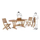 Extendable Design Garden Table up to 200 cm Oval in Wood - Roxen Viadurini