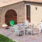 Table with glass top garden design Romeo, handmade Viadurini