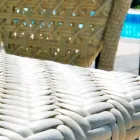 Table with glass top garden design Romeo, handmade Viadurini