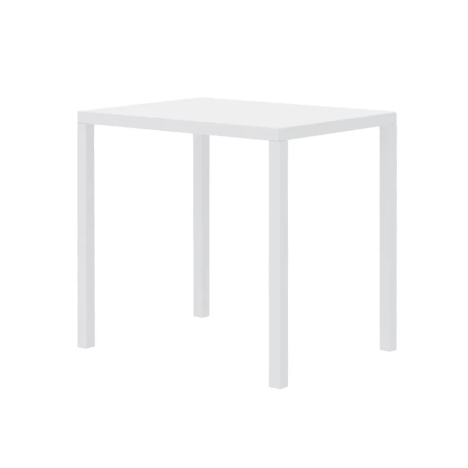 Rectangular Galvanized Steel Garden Table Made in Italy - Azul Viadurini