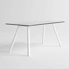 Garden Table in White Aluminium and Laminate Modern Design - Oceania2 Viadurini