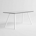 Garden Table in White Aluminium and HPL Laminate Modern Design - Oceania2