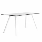 Garden Table in White Aluminium and Laminate Modern Design - Oceania2 Viadurini