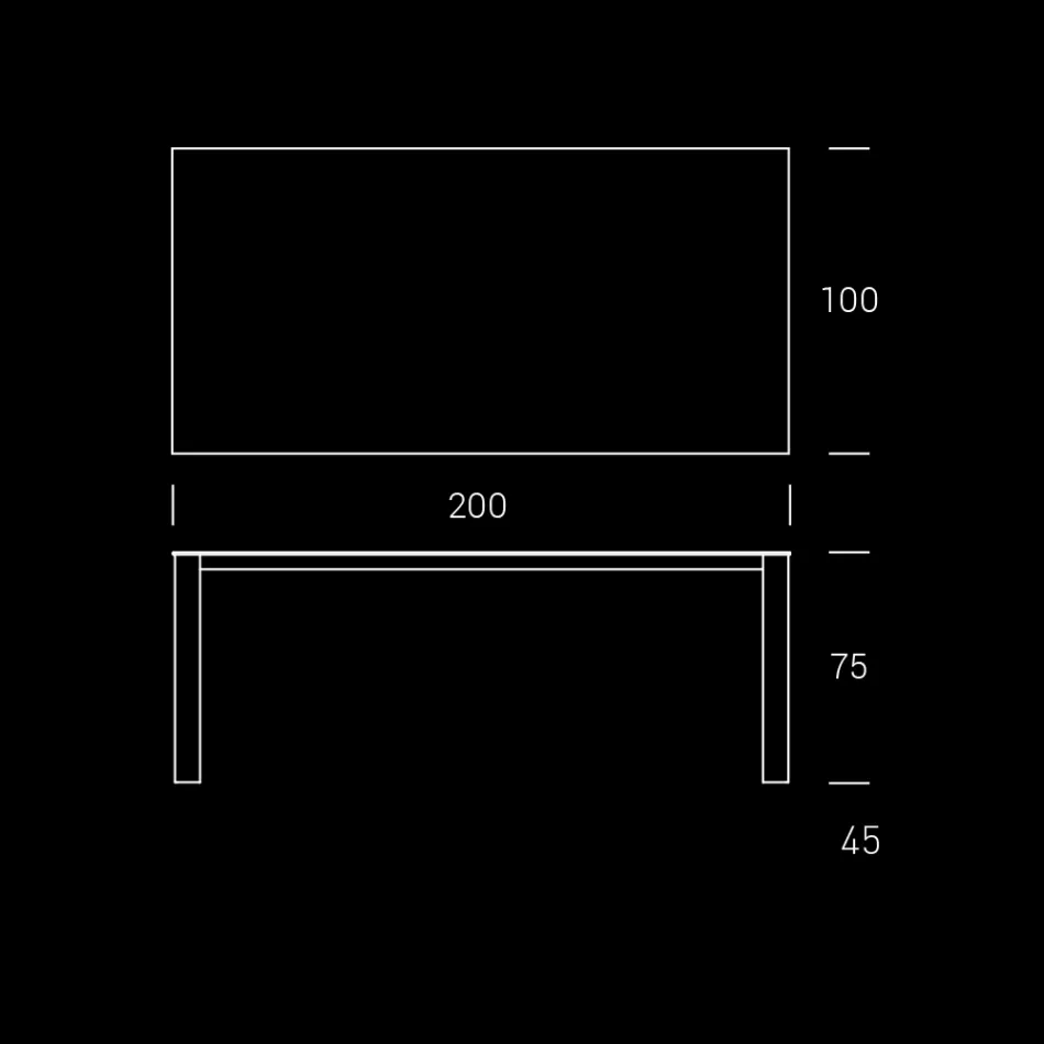 HPL Garden Table with Aluminium Structure Made in Italy - Carl Viadurini