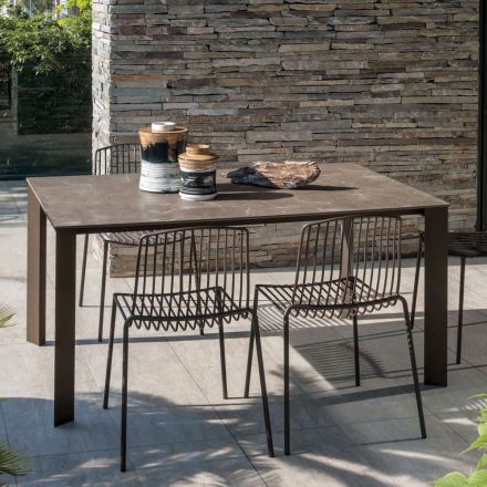 HPL Garden Table with Aluminium Structure Made in Italy - Carl Viadurini