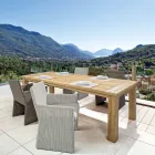 Garden Table in Design Teak Wood, 8 Homemotion Seats - Hunter Viadurini