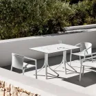 Luxury Garden Table in Aluminium and Hpl White or Gunmetal - Filomena Viadurini