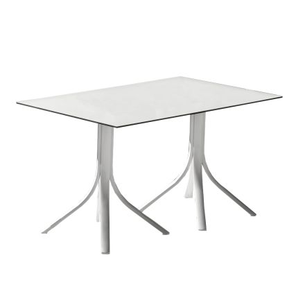 Luxury Garden Table in Aluminium and Hpl White or Gunmetal - Filomena Viadurini