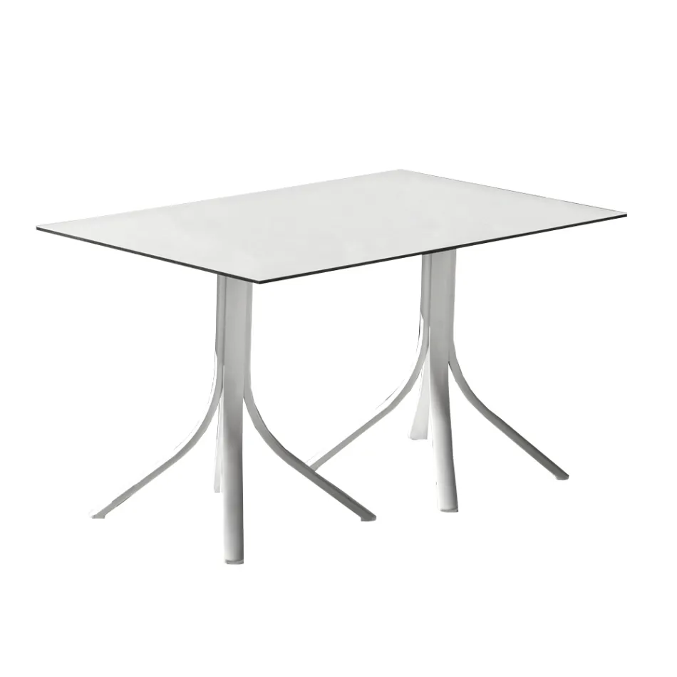 Luxury Garden Table in Aluminium and Hpl White or Gunmetal - Filomena Viadurini
