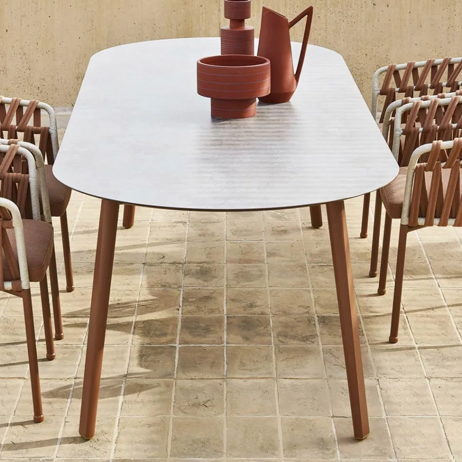 Garden Table Colored Hpl Top Made in Italy - Emma by Varaschin Viadurini