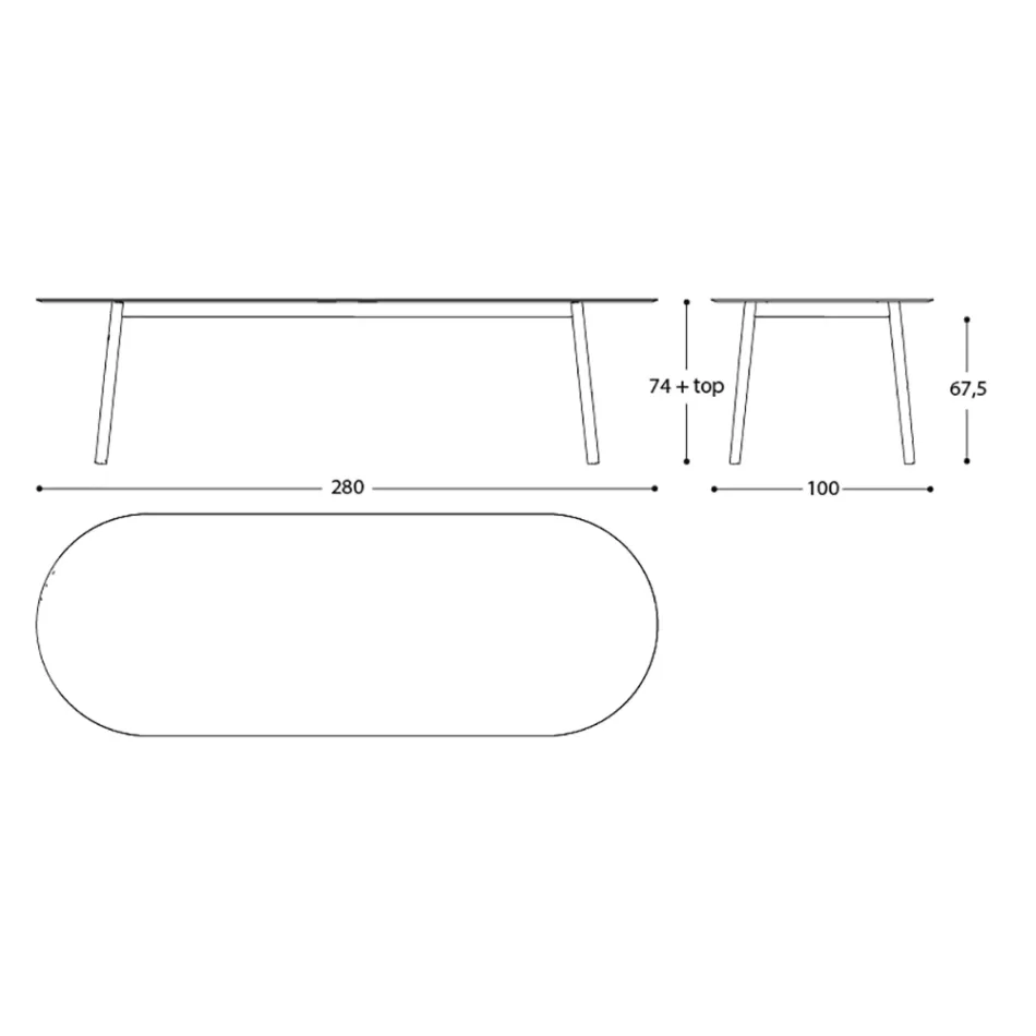 Garden Table Colored Hpl Top Made in Italy - Emma by Varaschin Viadurini