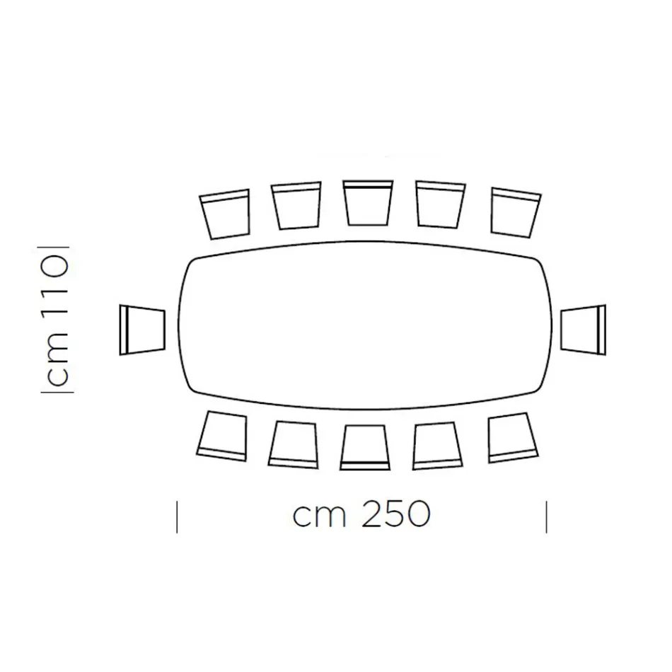 Barrel-shaped Dining Table with Veneered Top Made in Italy - Settimmio Viadurini