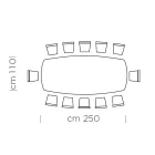 Luxury Made in Italy Barrel-Shaped Dining Table in Fenix and Steel - Settimmio Viadurini