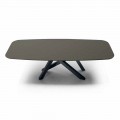 Barrel Dining Table in Fenix and Luxury Made in Italy Steel - Settimmio