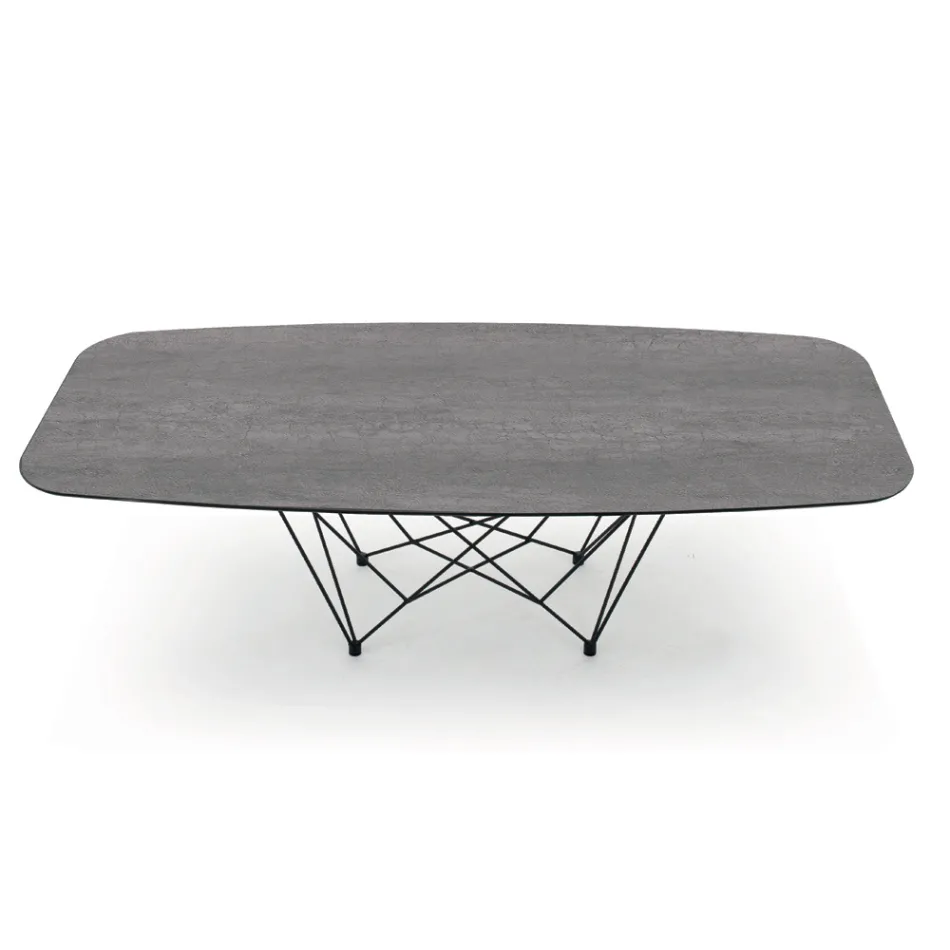 Barrel-shaped Dining Table in Hypermarble Made in Italy - Ezzellino Viadurini