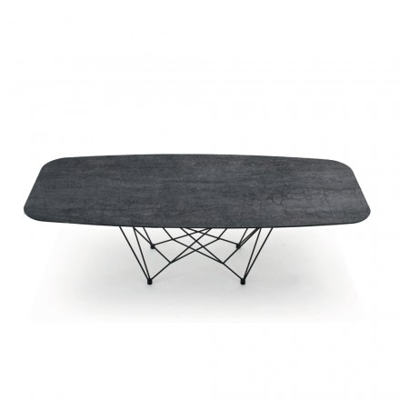 Barrel-shaped Dining Table in Hypermarble Made in Italy - Ezzellino Viadurini