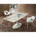 Barrel Dining Table in Laminam and Synthetic Marble Made in Italy - Brontolo