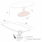 Barrel Dining Table in Laminam and Synthetic Marble Made in Italy - Brontolo Viadurini