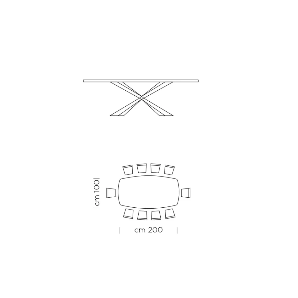 Barrel-shaped Dining Table in Wood Effect Laminate Made in Italy - Cave Viadurini