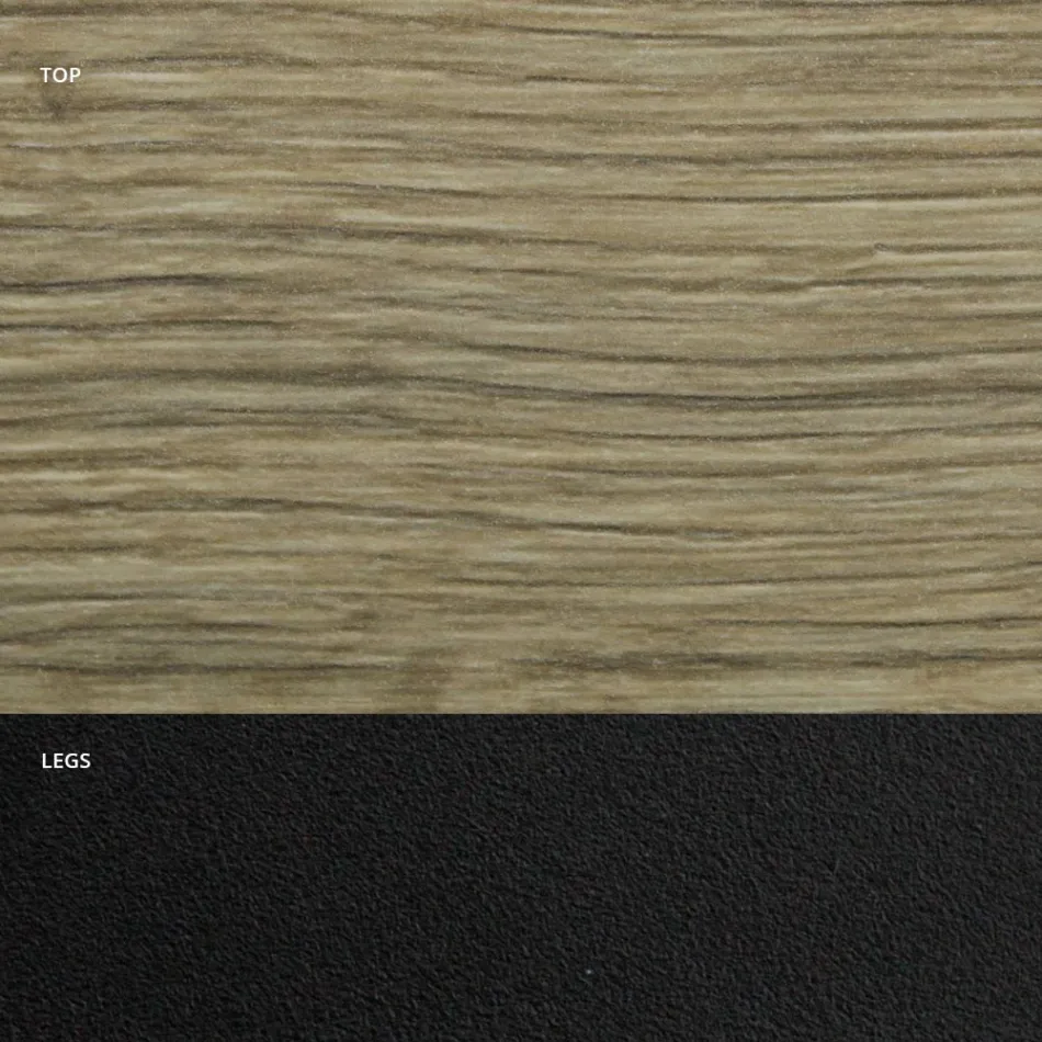 Barrel-shaped Dining Table in Wood Effect Laminate Made in Italy - Cave Viadurini