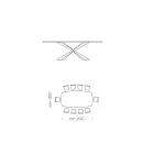 Barrel-shaped Dining Table in Glass and Steel Made in Italy - Cave Viadurini