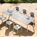 Outdoor Extendable Dining Table 318 cm in Aluminium and Stoneware - Filomena