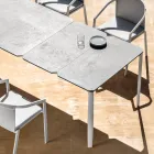 Extendable Outdoor Dining Table 318 cm in Aluminium and Stoneware - Filomena Viadurini