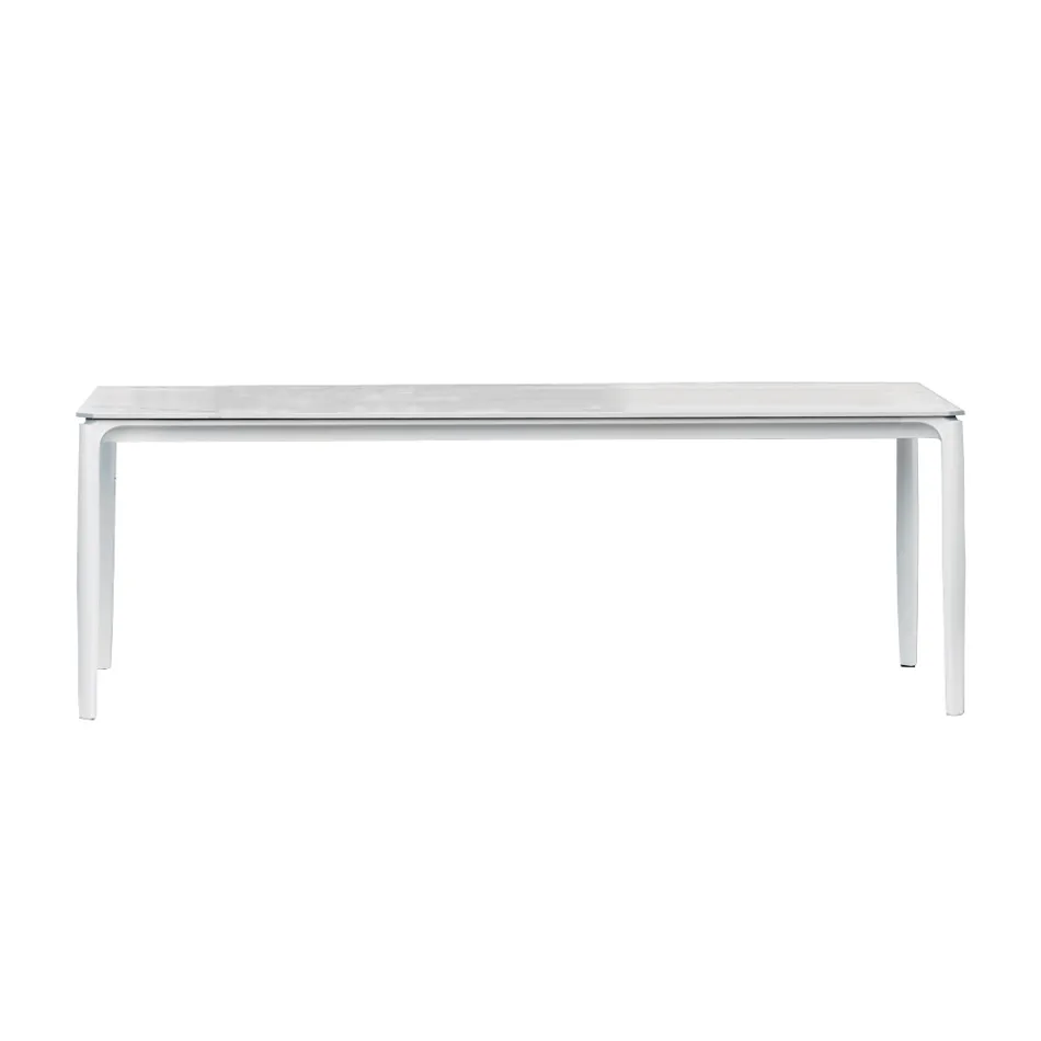 Extendable Outdoor Dining Table 318 cm in Aluminium and Stoneware - Filomena Viadurini