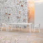 Extendable Outdoor Dining Table 318 cm in Aluminium and Stoneware - Filomena Viadurini