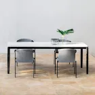 Extendable Outdoor Dining Table 318 cm in Aluminium and Stoneware - Filomena Viadurini