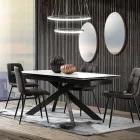 Extendable Dining Table to 240 cm in Ceramic and Steel - Relief Viadurini