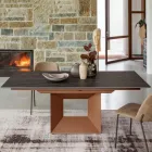 Extendable Dining Table to 298 cm in Ceramic and Metal Made in Italy - Sunflower Viadurini