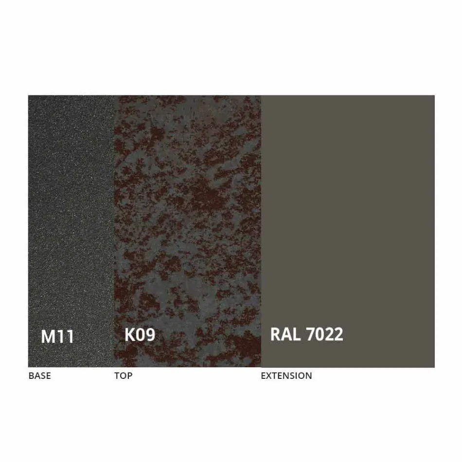 Extendable Dining Table to 298 cm in Metal and Ceramic Top - Anaconda Viadurini