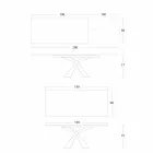 Extendable Dining Table to 298 cm in Metal and Ceramic Top - Anaconda Viadurini