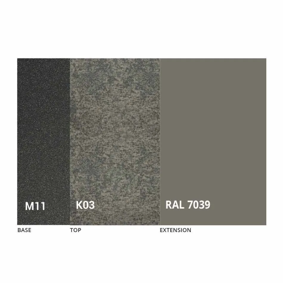 Extendable Dining Table to 298 cm in Metal and Ceramic Top - Anaconda Viadurini