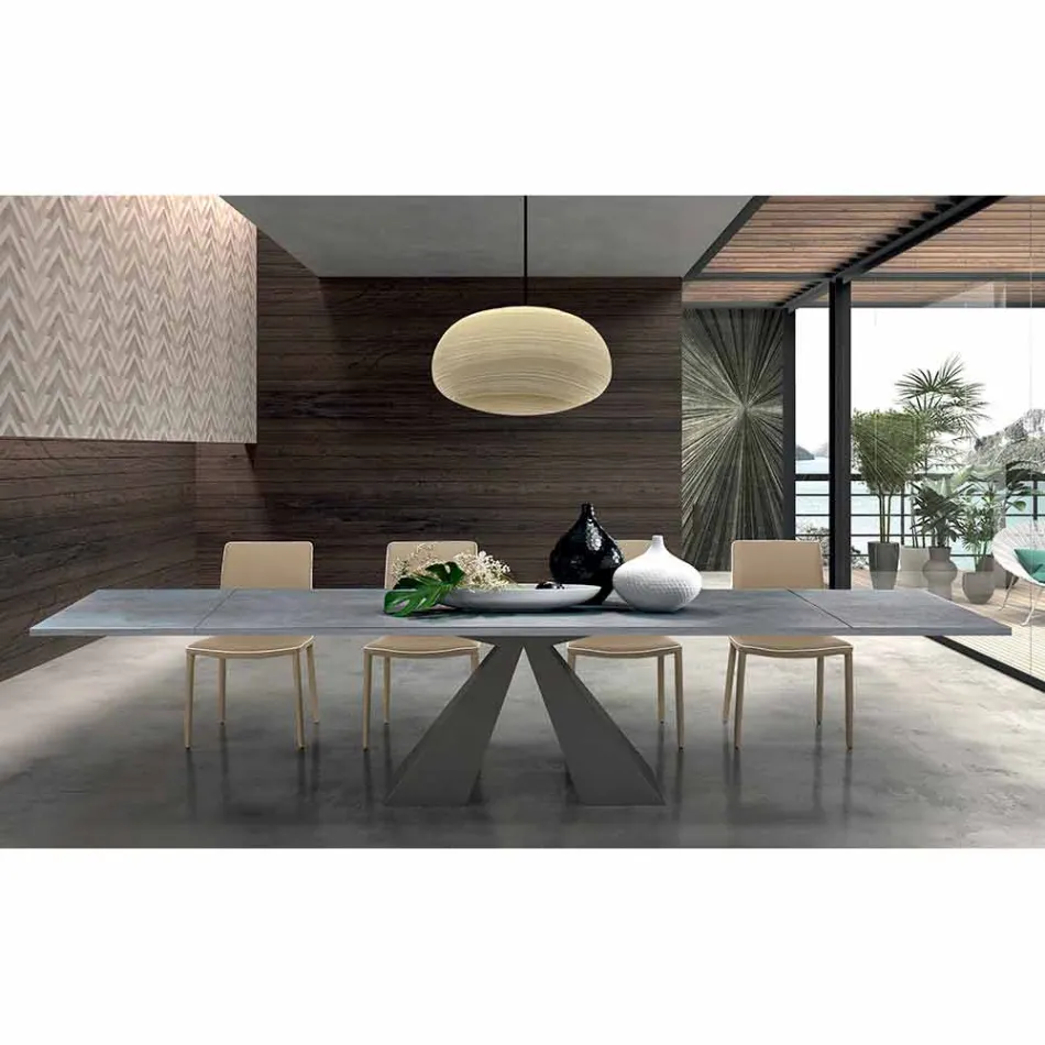 Extendable Dining Table to 300 cm in HPL Laminate Made in Italy - Dalmatian Viadurini