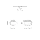 Extendable Dining Table to 300 cm in HPL Laminate Made in Italy - Dalmatian Viadurini