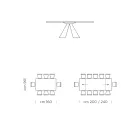 Extendable Dining Table to 300 cm in HPL Laminate Made in Italy - Dalmatian Viadurini