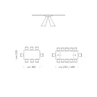 Extendable Dining Table to 300 cm in HPL Laminate Made in Italy - Dalmatian Viadurini