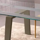 Dining Table Extendable to 300 cm in Wood and Glass Top - Bedrio Viadurini