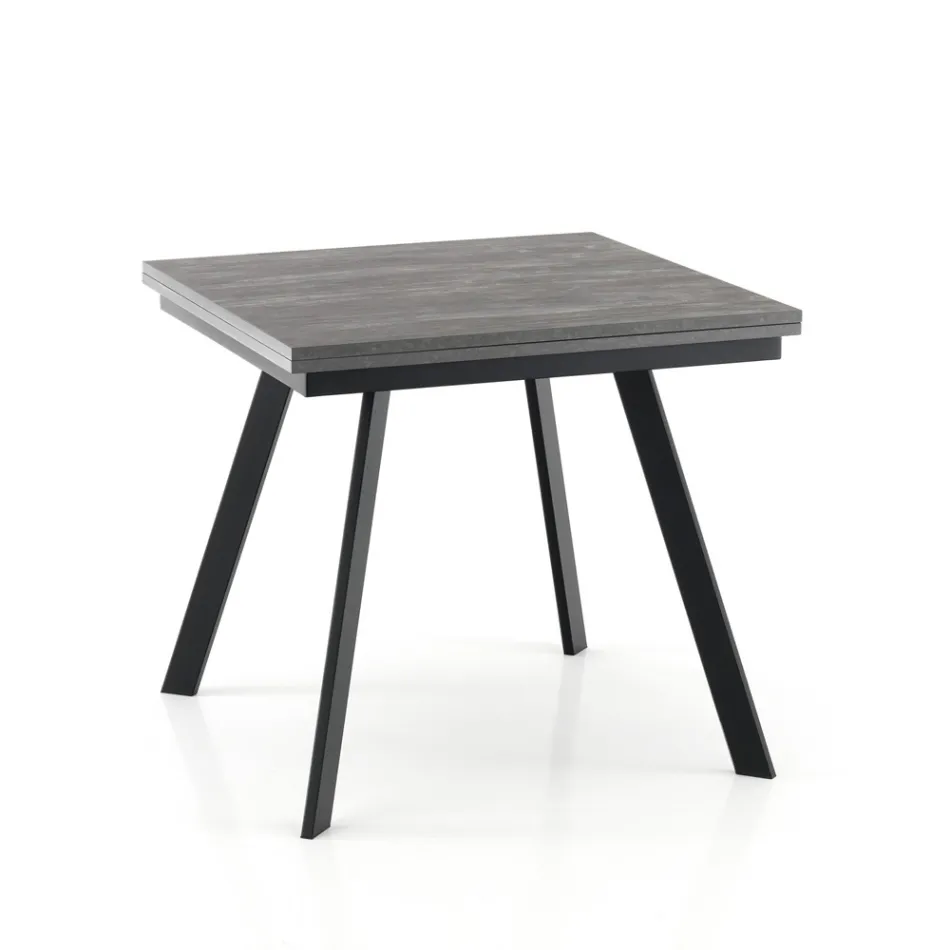 Extendable Folding Dining Table in MDF and Metal - Arsenic Viadurini