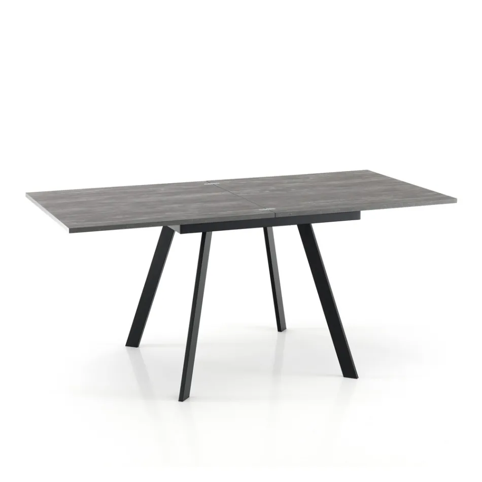 Extendable Folding Dining Table in MDF and Metal - Arsenic Viadurini