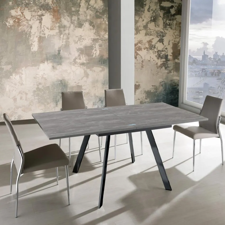 Extendable Folding Dining Table in MDF and Metal - Arsenic Viadurini