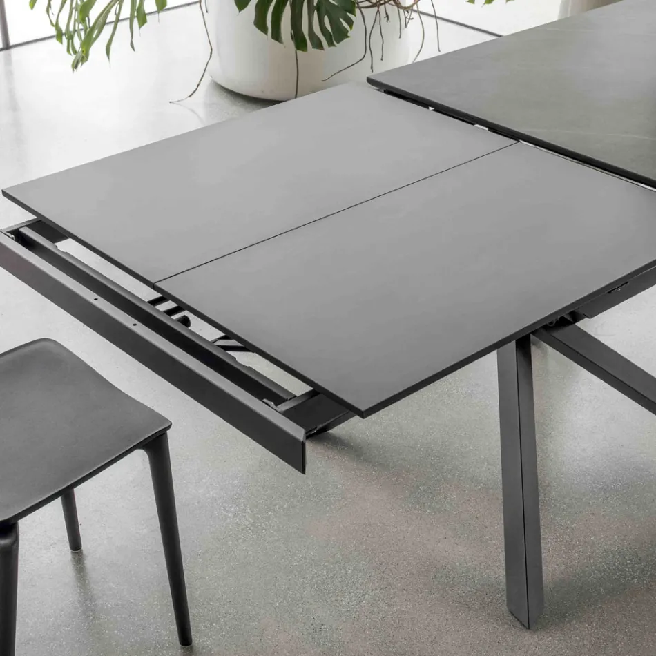 Extendable Dining Table with Metal Frame Made in Italy - Elastic Viadurini